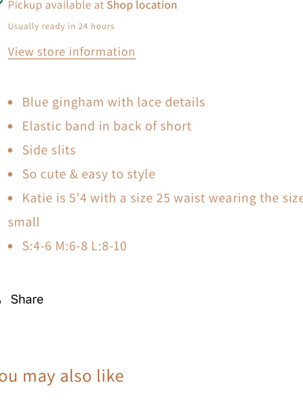 Olivaceous Blue Gingham Lace Trim Women's Shorts - Picture 4 of 4